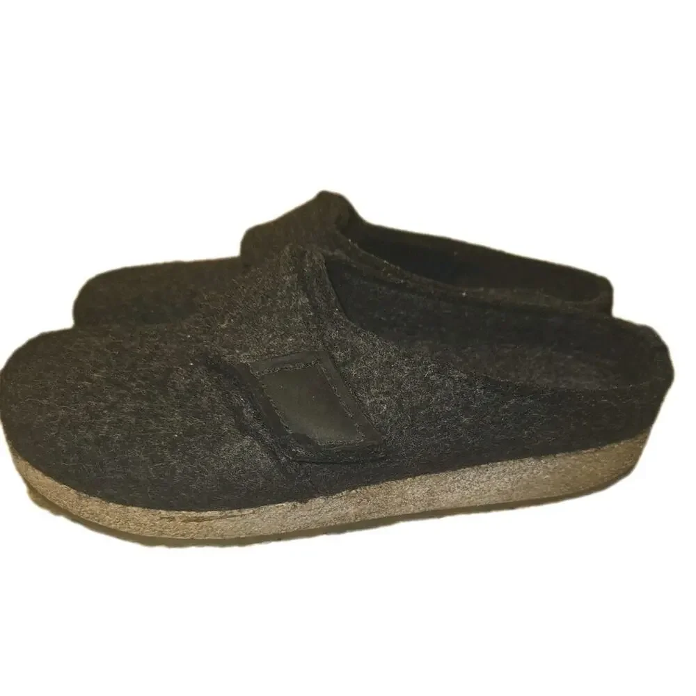Haflinger Wool Felt Slipper Comfort Graphite Men's Size EU 44 US 11